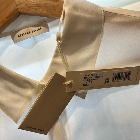 Rebecca Taylor silk blouse size 2 BNWT white - Picture 5 of 7